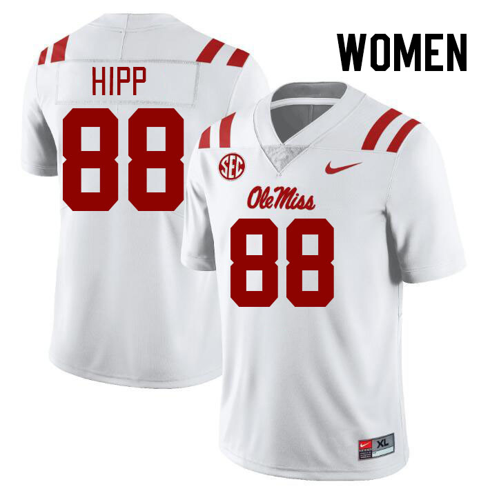 Women #88 Dillon Hipp Ole Miss Rebels College Football Jerseys Stitched-White